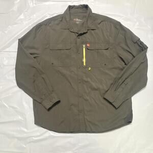 American Outdoorsman Button-Up Shirt Olive XXL Long Sleeve